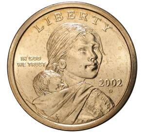 1 доллар 2002 года D США Сакагавея «Парящий орел»