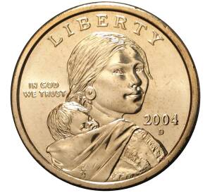 1 доллар 2004 года D США Сакагавея «Парящий орел» — Фото №1