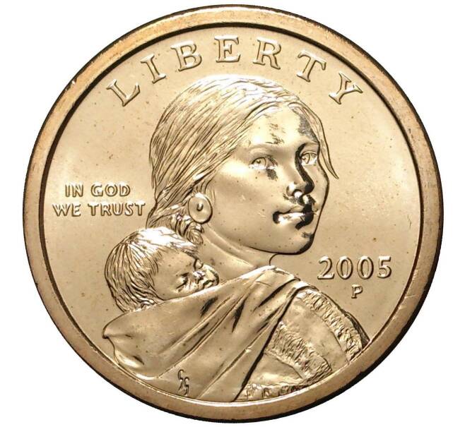 Монета 1 доллар 2005 года Р США Сакагавея «Парящий орел» (Артикул M2-0925)