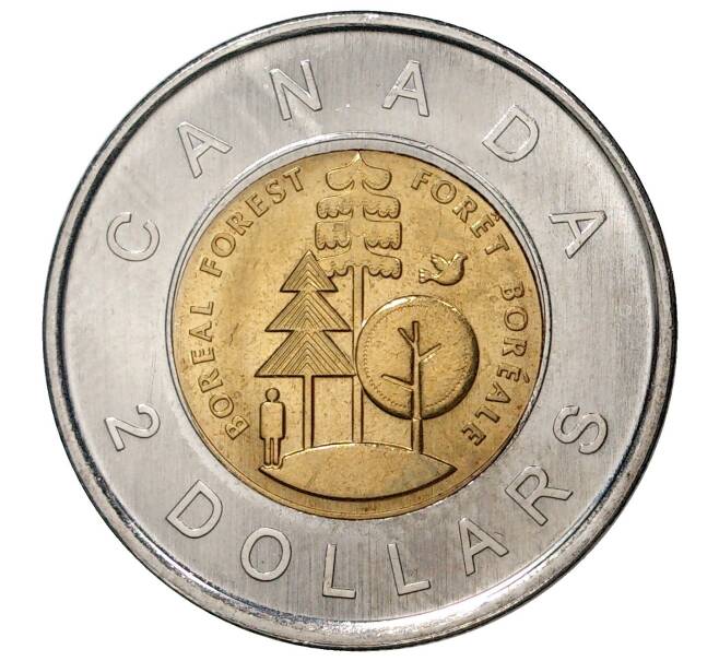 Монета 2 доллара 2011 года Канада «Тайга — половина суши Канады» (Артикул M2-43003)