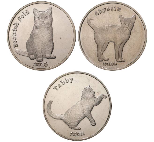 Набор монет 1 фунт 2016 года Остров Строма «Кошки» (Артикул M3-0484)