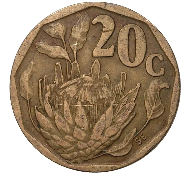 Монета 20 центов 1993 года ЮАР (Артикул M2-43123)
