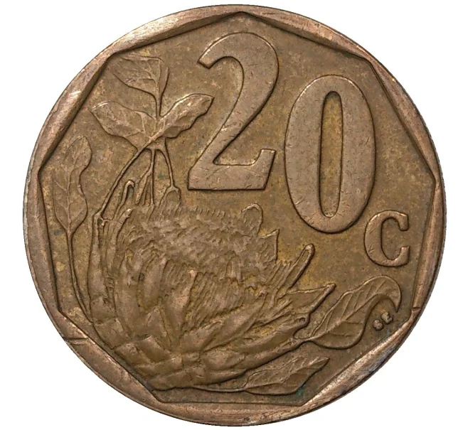 Монета 20 центов 2007 года ЮАР (Артикул M2-43153)