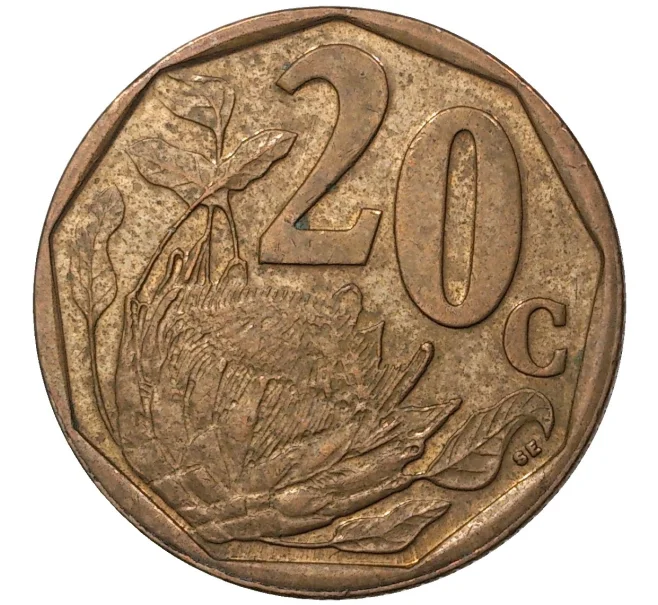 Монета 20 центов 2007 года ЮАР (Артикул M2-43155)