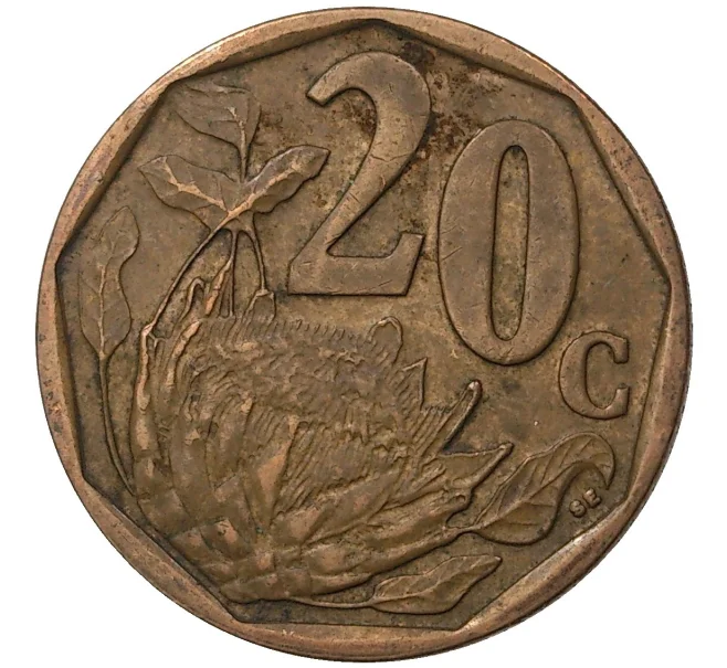 Монета 20 центов 2007 года ЮАР (Артикул M2-43157)