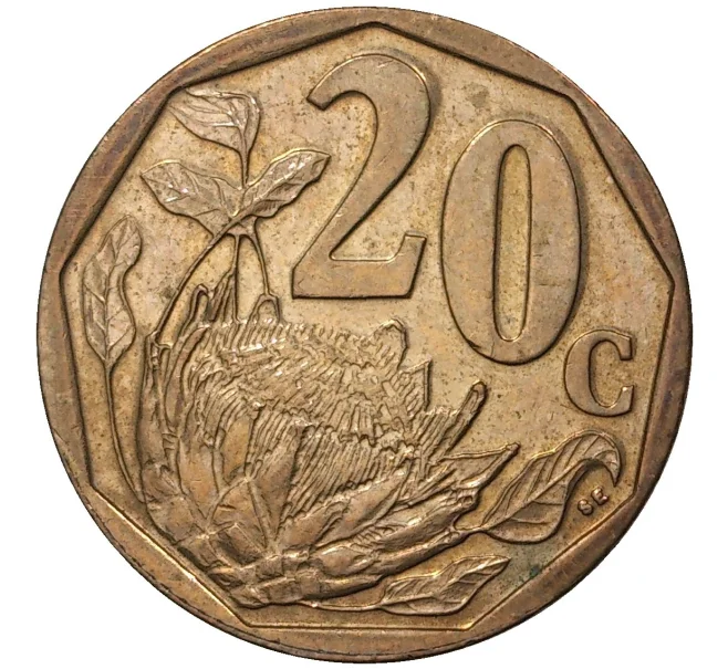 Монета 20 центов 2009 года ЮАР (Артикул M2-43172)