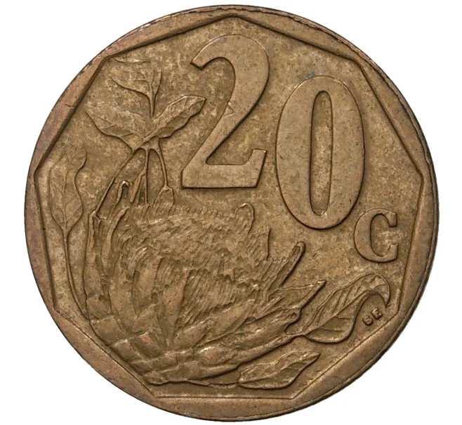 Монета 20 центов 2009 года ЮАР (Артикул M2-43176)