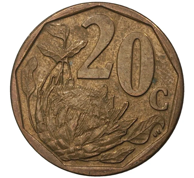 Монета 20 центов 2010 года ЮАР (Артикул M2-43180)
