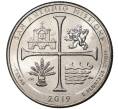 Монета 25 центов (1/4 доллара) 2019 года D США «Национальные парки — №49 Национальный Исторический Парк Миссии Сан-Антонио» (Артикул M2-32260)
