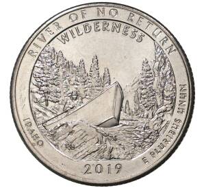 25 центов (1/4 доллара) 2019 года D США «Национальные парки — №50 Дикая местность Река Фрэнк Черч»