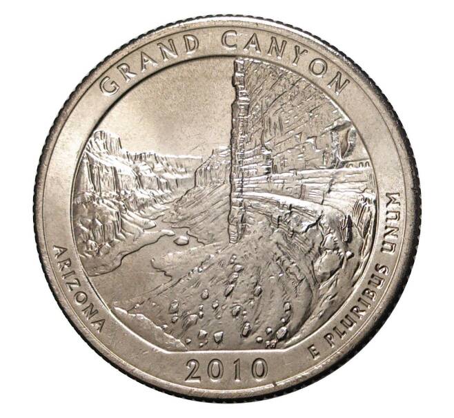 Монета 25 центов (1/4 доллара) 2010 года D США «Национальные парки — №4 Национальный парк Гранд-Каньон» (Артикул: M2-0857) — Фото №1