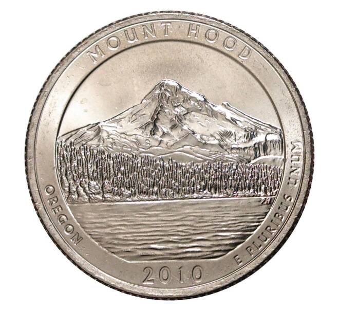 Монета 25 центов (1/4 доллара) 2010 года D США «Национальные парки — №5 Национальный лес Маунд Худ» (Артикул: M2-0858) — Фото №1
