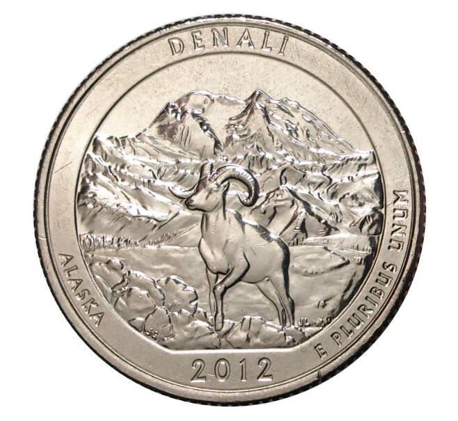 25 центов (1/4 доллара) 2012 года D США «Национальные парки — №15 Национальный парк Денали» (Артикул M2-0868)