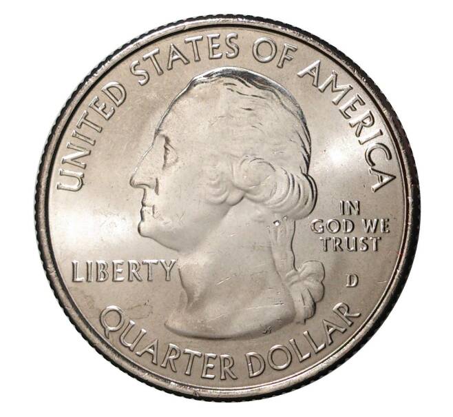 Монета 25 центов (1/4 доллара) 2014 года D США «Национальные парки — №24 Национальный парк Грейт-Санд-Дьюнс» (Артикул M2-0877)