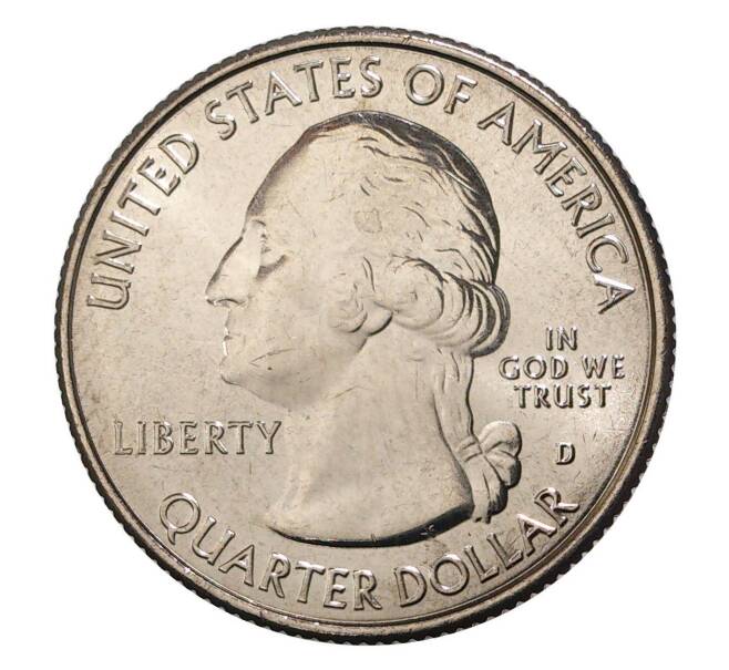 Монета 25 центов (1/4 доллара) 2018 года D США «Национальные парки — №43 Национальный парк Вояджерс» (Артикул M2-7774)