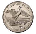 Монета 25 центов (1/4 доллара) 2018 года D США «Национальные парки — №44 Национальное побережье острова Камберленд» (Артикул M2-8323)