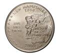 Монета 25 центов (1/4 доллара) 2000 года Р США «Штаты и территории — Нью-Гемпшир» (Артикул: M2-1027) — Фото №1