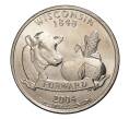 Монета 25 центов (1/4 доллара) 2004 года Р США «Штаты и территории — Висконсин» (Артикул: M2-1048) — Фото №1