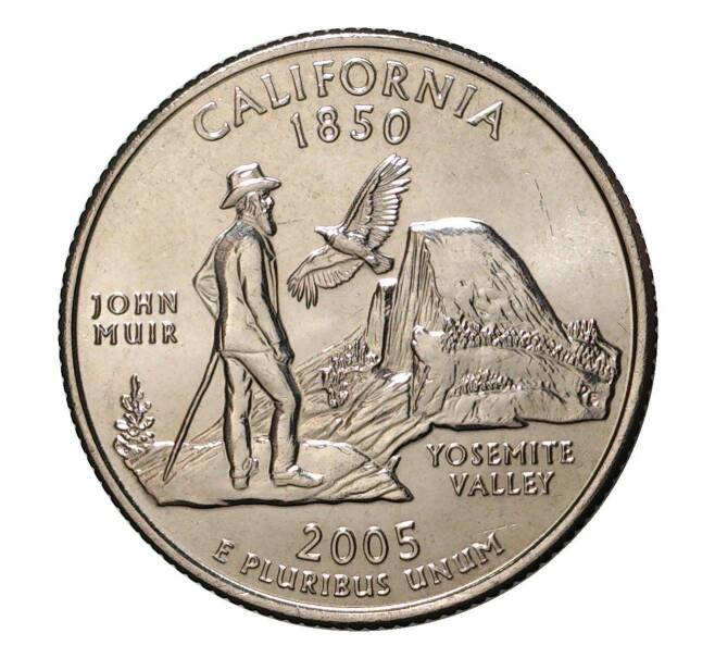 Монета 25 центов (1/4 доллара) 2005 года Р США «Штаты и территории — Калифорния» (Артикул: M2-1049) — Фото №1