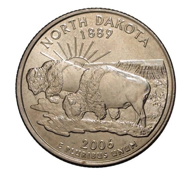 25 центов (1/4 доллара) 2006 года Р США «Штаты и территории — Северная Дакота» (Артикул M2-1057)