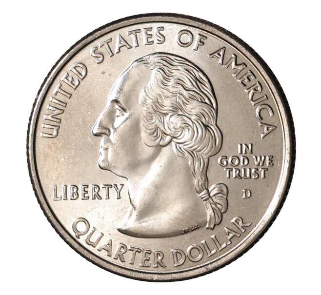 Монета 25 центов (1/4 доллара) 2008 года D США «Штаты и территории — Оклахома» (Артикул: M2-1120) — Фото №2