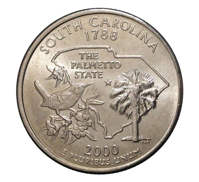 Монета 25 центов (1/4 доллара) 2000 года D США «Штаты и территории — Южная Каролина» (Артикул: M2-1082) — Фото №1