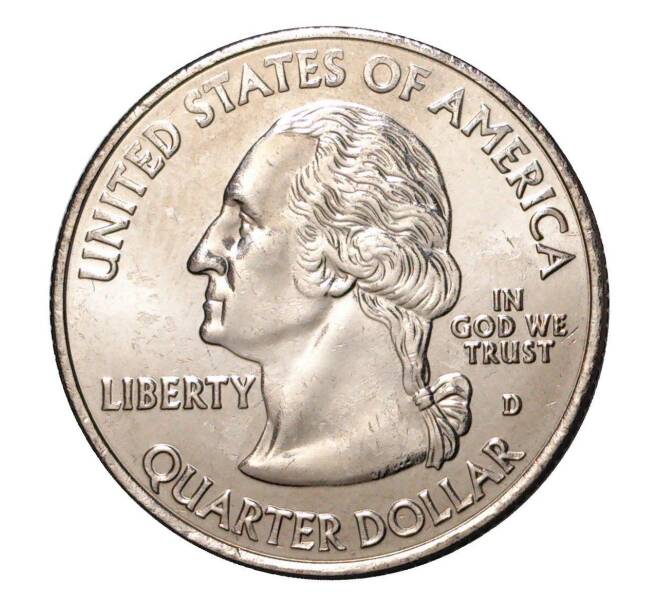 Монета 25 центов (1/4 доллара) 2000 года D США «Штаты и территории — Вирджиния» (Артикул M2-1084)