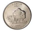 Монета 25 центов (1/4 доллара) 2005 года D США «Штаты и территории — Канзас» (Артикул: M2-1108) — Фото №1