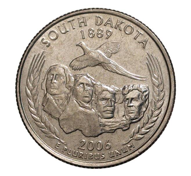 Монета 25 центов (1/4 доллара) 2006 года D США «Штаты и территории — Южная Дакота» (Артикул: M2-1114) — Фото №1