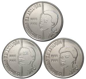 Набор монет 100 крузадо 1988 года Бразилия «100-летие отмены рабства»
