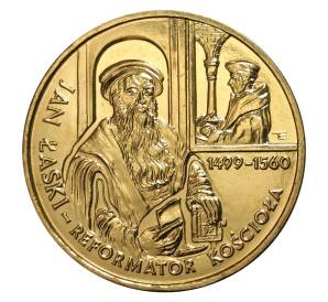 2 злотых 1999 года Реформатор церкви Ян Ласский — Фото №1