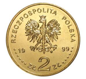 2 злотых 1999 года Реформатор церкви Ян Ласский — Фото №2