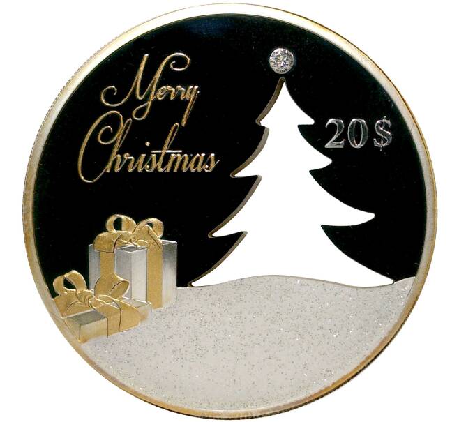 Монета 20 долларов 2012 года Кирибати «Рождественская ель» (Артикул M2-43604)