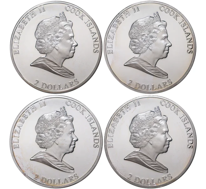 Набор монет 2 доллара 2011 года Остров Кука «Год кролика» (Артикул M3-0937)