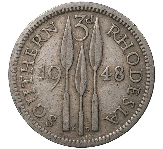 Монета 3 пенса 1948 года Южная Родезия (Артикул M2-43692)