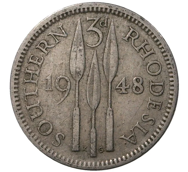 Монета 3 пенса 1948 года Южная Родезия (Артикул M2-43693)