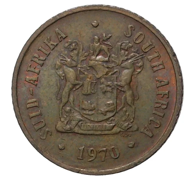Монета 1 цент 1970 года ЮАР (Артикул M2-43720)