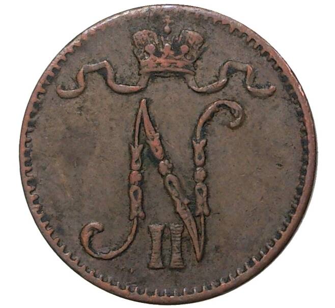 Монета 1 пенни 1915 года Русская Финляндия (Артикул M1-35542)