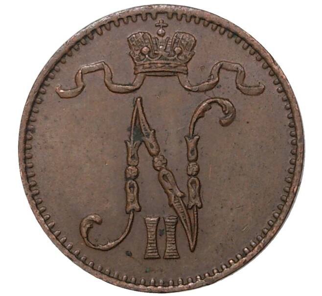 Монета 1 пенни 1909 года Русская Финляндия (Артикул M1-35548)