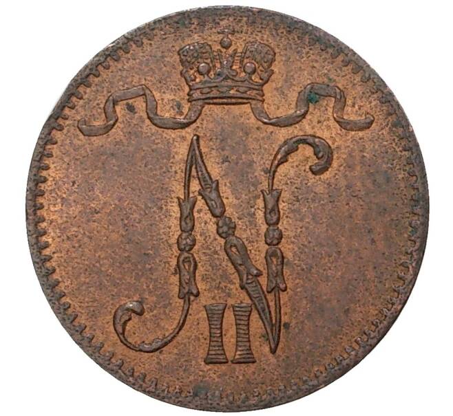 Монета 1 пенни 1907 года Русская Финляндия (Артикул M1-35550)