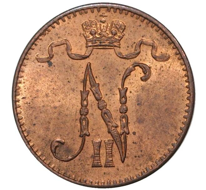 Монета 1 пенни 1909 года Русская Финляндия (Артикул M1-35552)