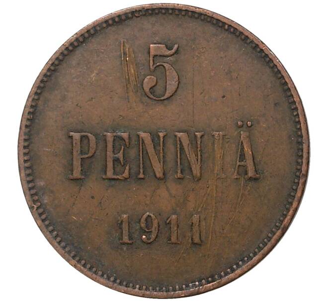 Монета 5 пенни 1911 года Русская Финляндия (Артикул M1-35578)
