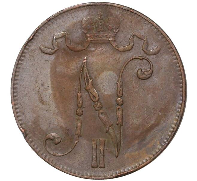 Монета 5 пенни 1915 года Русская Финляндия (Артикул M1-35601)