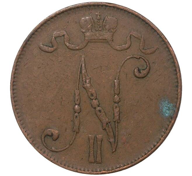 Монета 5 пенни 1908 года Русская Финляндия (Артикул M1-35604)