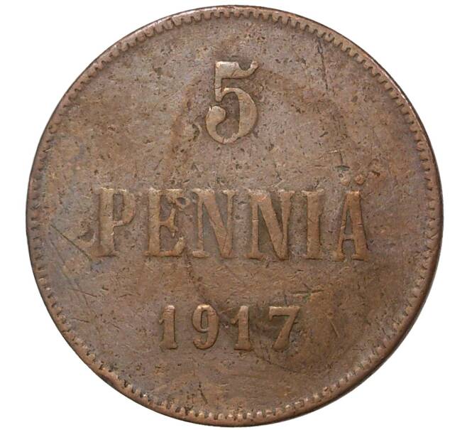 Монета 5 пенни 1917 года Русская Финляндия — Орел без корон (Временное правительство) (Артикул M1-35609)