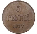Монета 5 пенни 1917 года Русская Финляндия — Орел без корон (Временное правительство) (Артикул M1-35610)