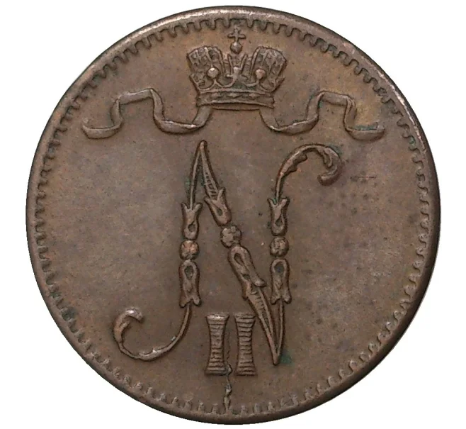 Монета 1 пенни 1916 года Русская Финляндия (Артикул M1-35628)
