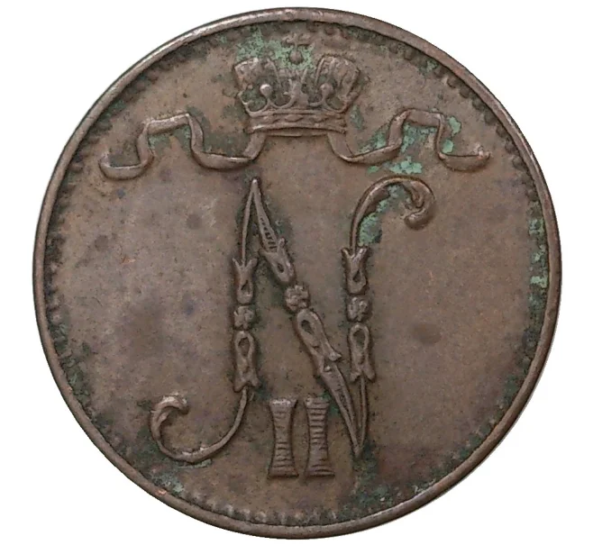 Монета 1 пенни 1913 года Русская Финляндия (Артикул M1-35641)