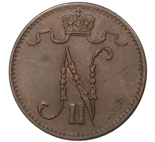 Монета 1 пенни 1914 года Русская Финляндия (Артикул M1-35643)