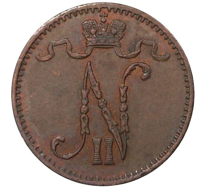 Монета 1 пенни 1907 года Русская Финляндия (Артикул M1-35652)